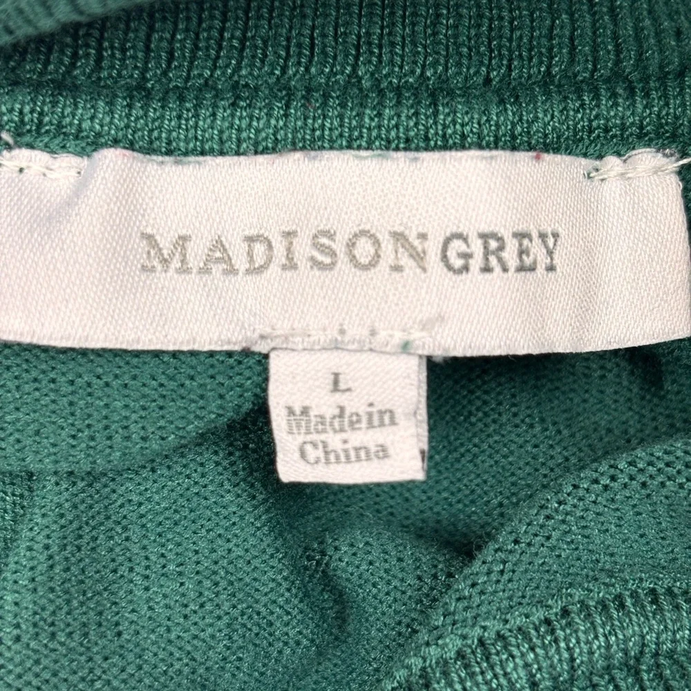 Madison Grey Emerald Green Cuffed Turtleneck Sweater L Rayon Blend Knit Pullover - Picture 8 of 10